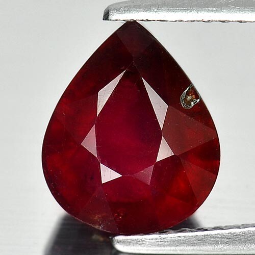 Purplish Red Ruby 4.22 Ct. Pear Shape 10.5 x 8.7 Mm. Natural Gem Madagascar - Picture 5 of 6
