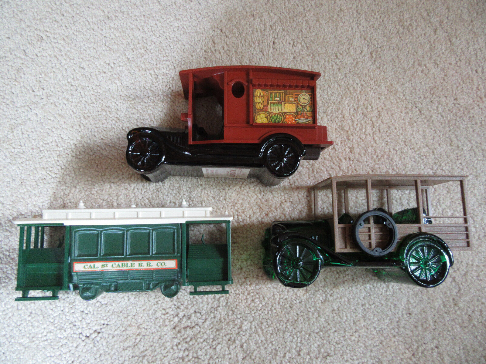 Vintage AVON, Country Street Vendor Model T, Cable Car, 1923 Star Station Wagon