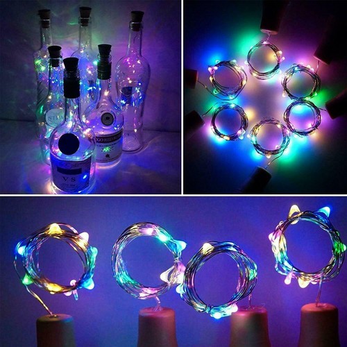 Wine Bottle Fairy String Lights Battery Cork Shaped Xmas Wedding Party 2m 20LED - Picture 4 of 14