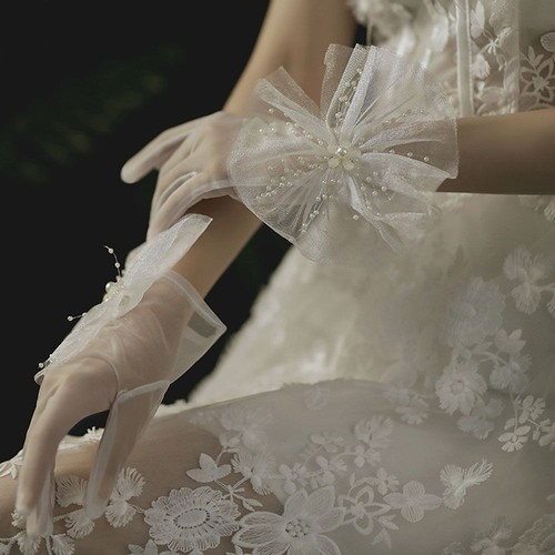 Cycling Driving Mittens Wedding Bridal Gloves Lace Gloves Bridal Gown Mittens - Picture 15 of 21