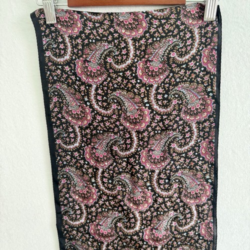SPECIALTY HOUSE Scarf 100% Silk Multicolor Paisley Print Pink 11” x 58” - Picture 8 of 9