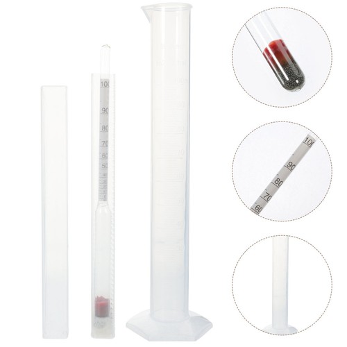 Reusable Alcohol Hydrometer for Wine Making Kit with Glass and Plastic Material
