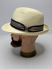 SCALA CLASSICO Dorfman Pacific Ivory Toyo Straw Fedora Hat