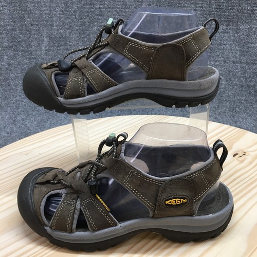 Keen Waterproof Hiking Sandals Womens 7.5 Venice H2 Brown Leather Closed Toe - Picture 2 of 21