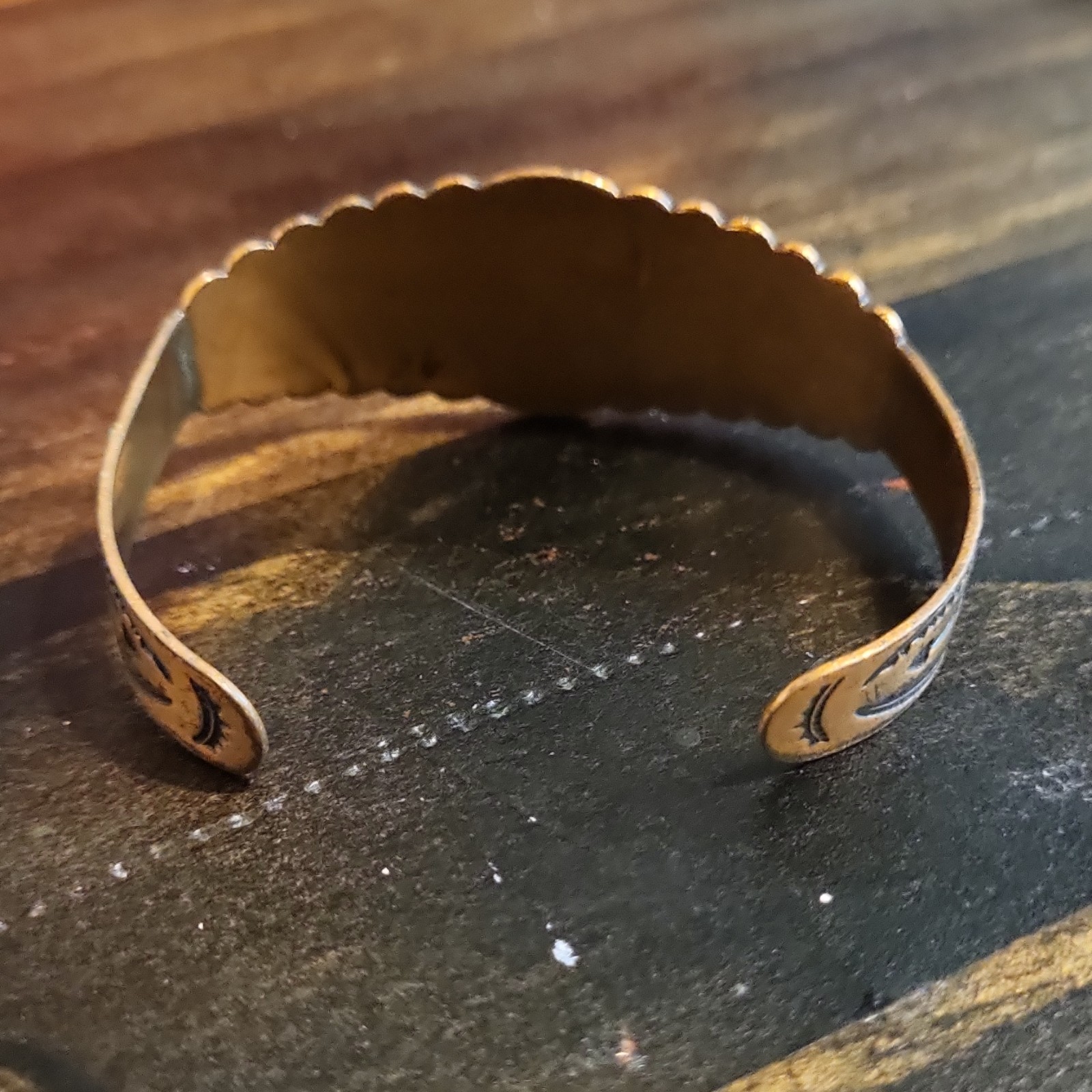 Handcrafted Solid Copper Cuff Bracelet Engraved A… - image 2
