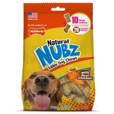 Nylabone Nubz Chicken Dog Treats All Natural Edible Long Lasting Dog Chew 10 Ct