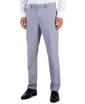 Perry Ellis Dress Pants 334x30 Chiseled Stone Gray Slim Fit Non-Iron Performance