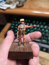 French Foreign Legion Soldier w Thompson Lead Figure Toy Hand Painted Wood Base