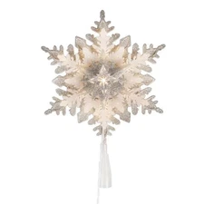 Vickerman X222111 11.5 in. LED White & Silver Snowflake Tree Topper - Pack of 4