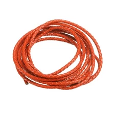 2.19 Yards 3mm Dia Leather Cord Braided String for DIY Crafts, Orange