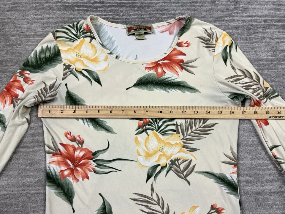 Top Caribbean Joe para mujer pequeño multicolor floral manga 3/4 mezcla de poliéster Foto 4 de 4