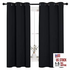 Pitch Solid Thermal Insulated Grommetout 42"W x 63"L Pack of 2 Black