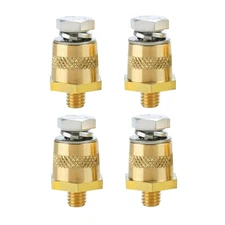 Ampper M8 Thread Male Brass Battery Charging Post Terminals, Adapter (+/-) with