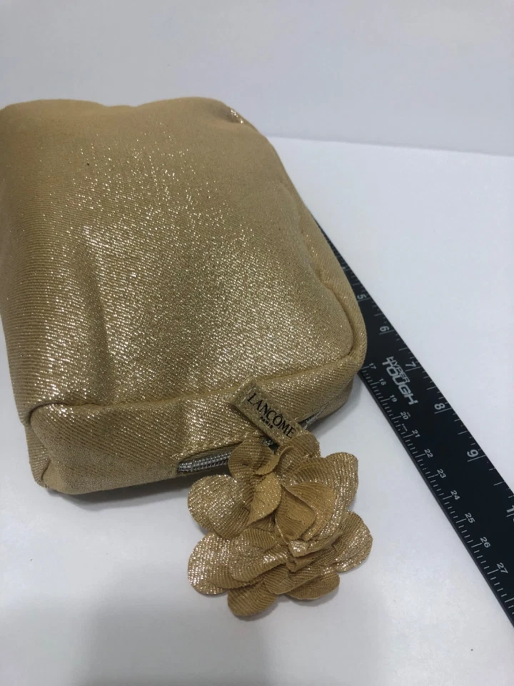 Bolso de Maquillaje Lancome Paris Bolsa Oro Rosa Flor Acento Estuche de Cosméticos Foto 4 de 4