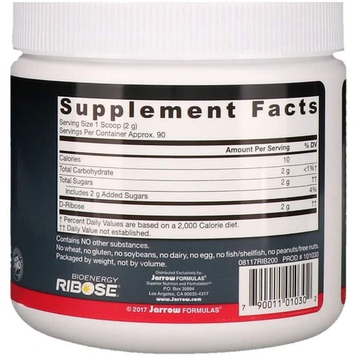 JARROW FORMULAS D-Ribose Powder (Cellular Energy) 200g - Picture 2 of 3