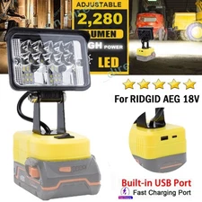 28W LED Work Light For Ridgid 18V Li-ion Battery With USB Port Flashlight Tools