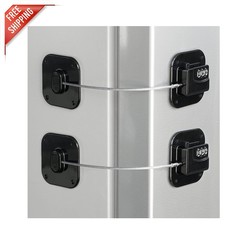 Secure Your Food with Durable Refrigerator Lock - Easy Install 2 Pack Set