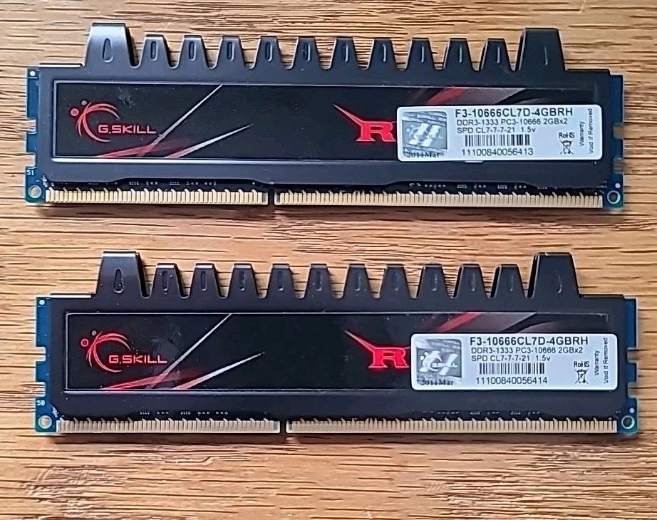 G.Skill Ripjaws 4GB (2X2GB)  F3-10666CL7D-4GBRH Ram DDR3-1333. FAST SHIP - Image 2 of 3