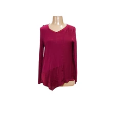 Simply Vera Wang Purple Rayon XL Blouse