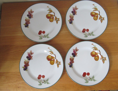 Vintage Royal Worcester Evesham Vale 8'' Beilagen/Dessertteller unbenutzt