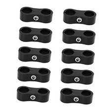 10 Pcs 6AN Hose Separator Clamps, Aluminum Alloy Fuel Line Mounting for 3/8