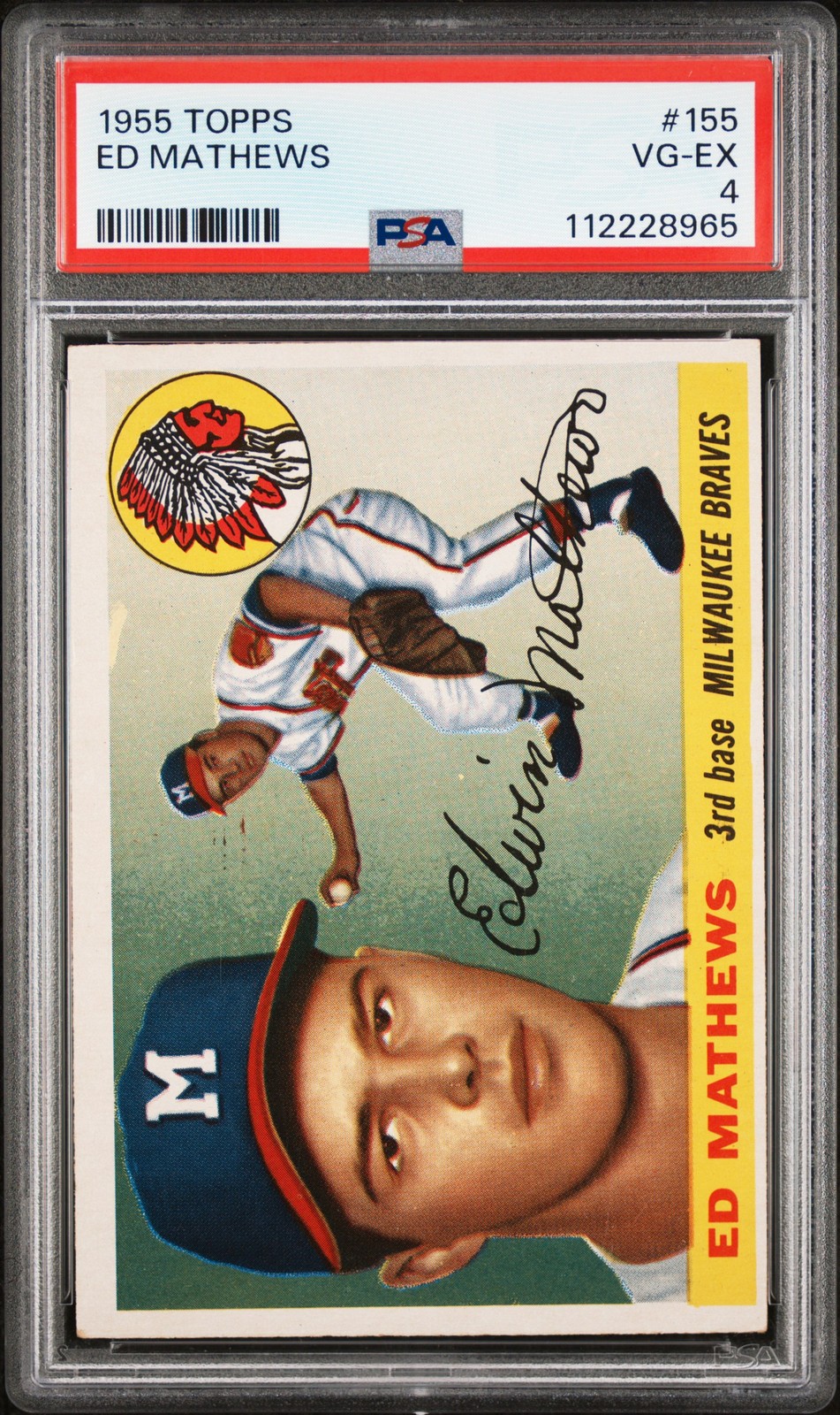 1955 Topps #155 Ed Mathews PSA 4