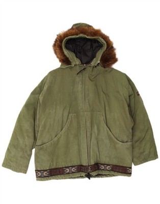 Napapijri Herren Windbreaker Jacke mit Kapuze UK 38 Medium Green Fair Isle FG11