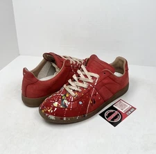 Size 40EU/7US - Maison Margiela GAT Red Paint Splatter Sneakers🎨 Retail $750!