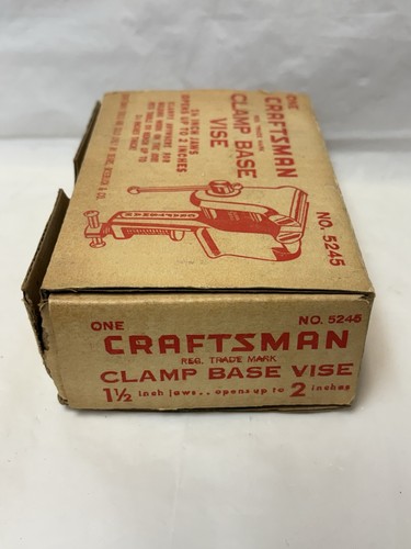 Vintage Sear Craftsman No. 5245 Clamp Base Vise Tool in Box - Picture 9 of 11
