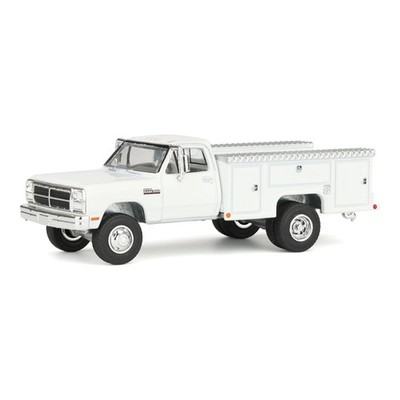 1/64 1993 Dodge Ram 350 Pickup Truck with Service Bed, White, Rick's Auto Sales