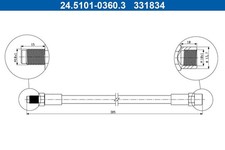 ATE 24.5101-0360.3 Bremsschlauch für BMW MERCEDES-BENZ