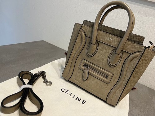 Celine Luggage Nano Shopper 2WAY Used Women Bag Brown Material From Japan
