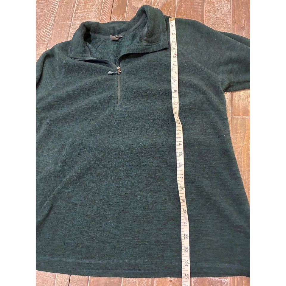 Suéter polar verde bosque Eddie Bauer para mujer manga larga cuarto cremallera grande Foto 4 de 4