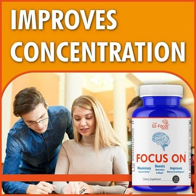 Focus On Advanced Memory Formula   Natural Brain Booster & Nerve Support 30 Caps