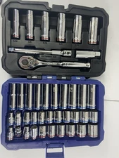 KOBALT 40 PIECE SOCKET SET 85178 COMPLETE W HARD CASE (CP2017205)