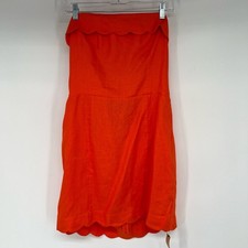 NWT Reformation Isles Linen Dress Women's Size 10 Mini Strapless Scalloped Edge