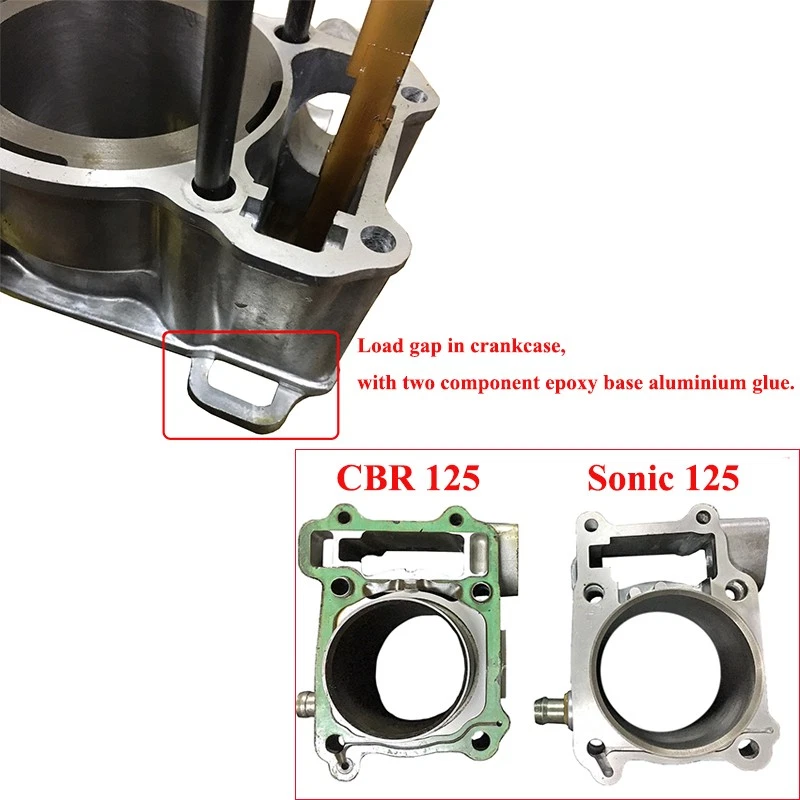 Cylinder Kit 125cc fit Honda CBR 125 R RW RT RS JC34 JC39 JC50 04-17 Sonic 125 Foto 2 de 4