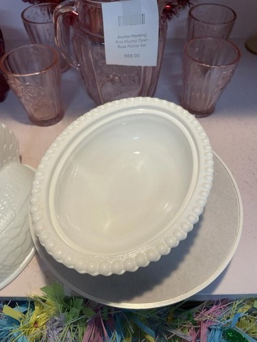 Indiana Glass White Milk Glass Hen on Nest Vintage Chicken Candy Dish Stippled - Picture 5 of 7