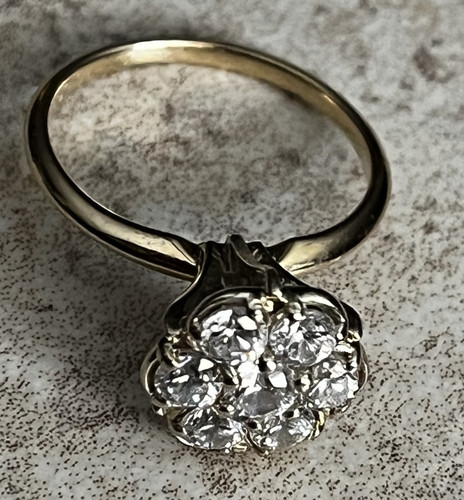 Diamonique 14K massiver Gelbgold Ring Größe 6~3,g~edel & wunderschön~ - Bild 1 von 13