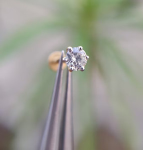 Round Cut Natural Diamond 6-Prong Nose pin Daughter's Gift 14k Yellow Gold #029