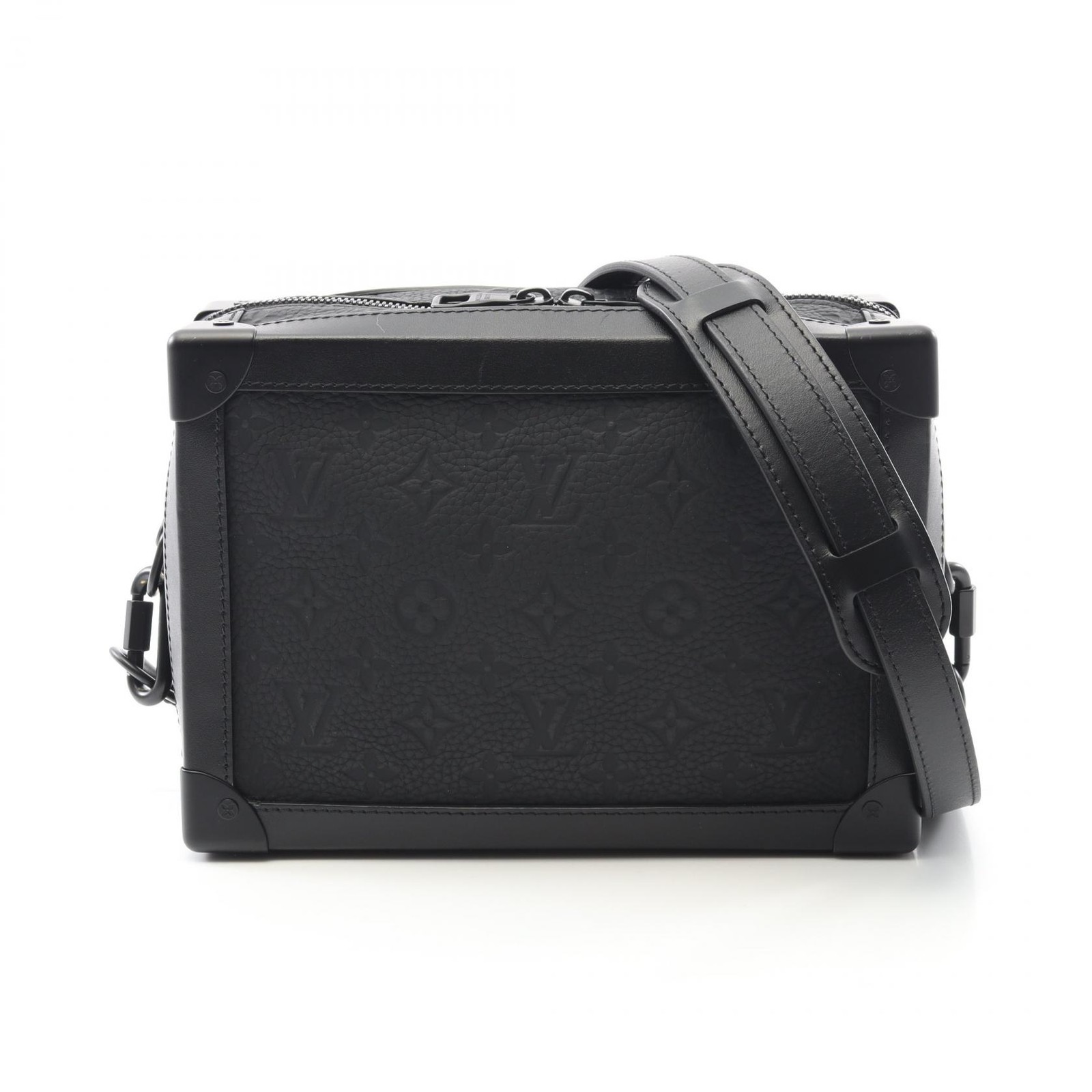 LOUIS VUITTON Soft Trunk Shoulder Bag M55700 Monogram Taurillon leather Black LV