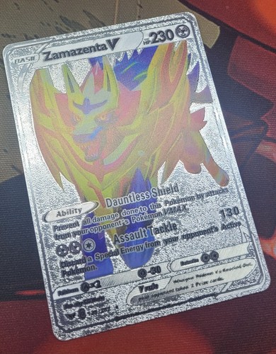 Zamazenta V Silver Fan Art Pokémon Card