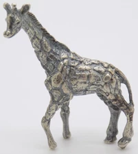 Vintage Italian Handmade Genuine Silver 800 Giraffe Figurine Animal Miniature