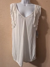 I N C International  Concept Macy's Top   Flutter Sleeve White WOMEN'S XL NWT 
