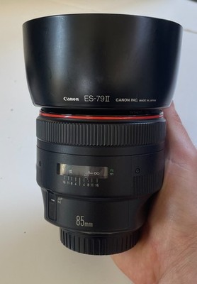 Canon EF 85mm f1.2 L USM Portrait Lens, with lens hood and lens caps