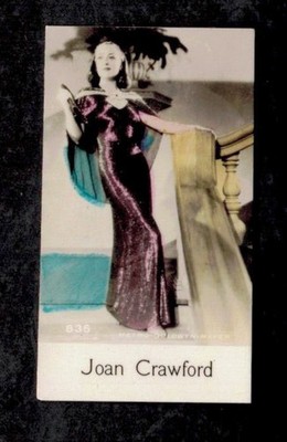 JOAN CRAWFORD CARD VINTAGE 1930s REAL PHOTO.  TOBACCO UNKNOW FOR M.G.M.