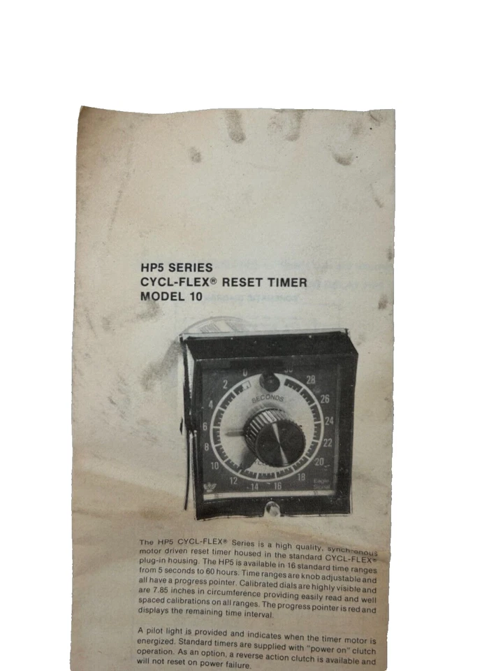 Eagle Signal Controls HP5 Series CYCL-FLEX Reset Timer Model 10 - Image 3 of 3