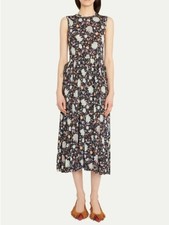 Ulla Johnson Clea Midi Dress Sleeveless Floral Black Size Medium Flowy Romantic