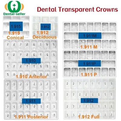 Dental Clear Preformed Crowns Adult Kid Temporary Anterior Posterior Molar Crown