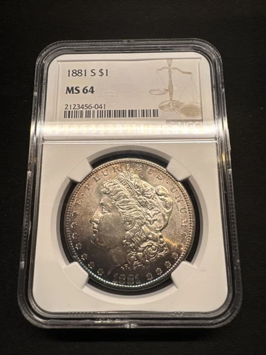 1881-S Morgan Dollar NGC MS64 Beautiful Purple/Blue Toning